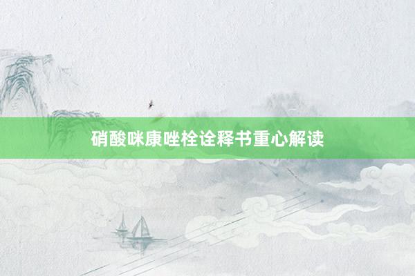 硝酸咪康唑栓诠释书重心解读